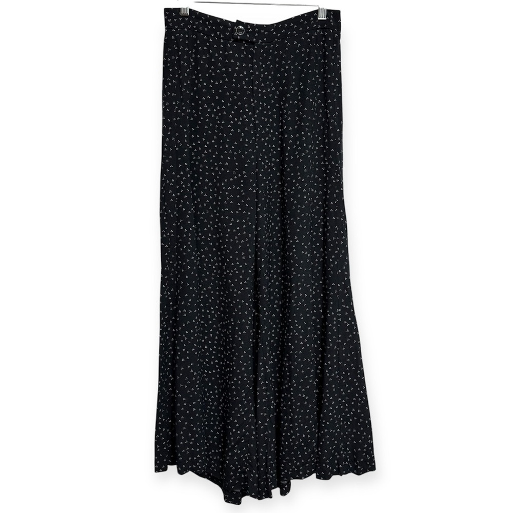 By Anthropologie Micro Dots High Rise Extra Wide‎ Flare Leg Pants Size 4